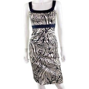 Diane Von Furstenberg Dress Silk Sheath Bodycon Koi Fish Y2K Black White 2